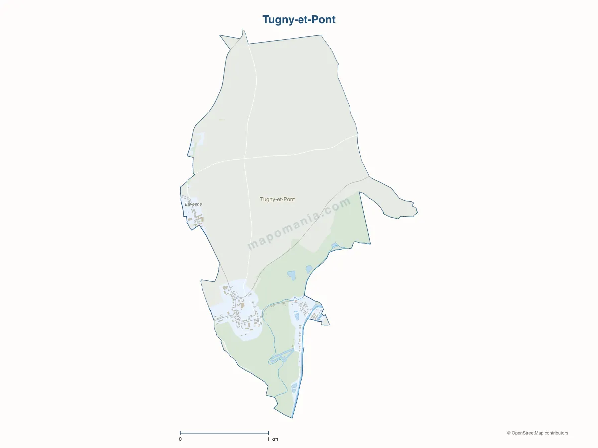 Carte de Tugny-et-Pont à personnaliser