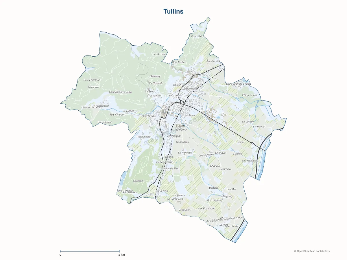Carte de Tullins à personnaliser