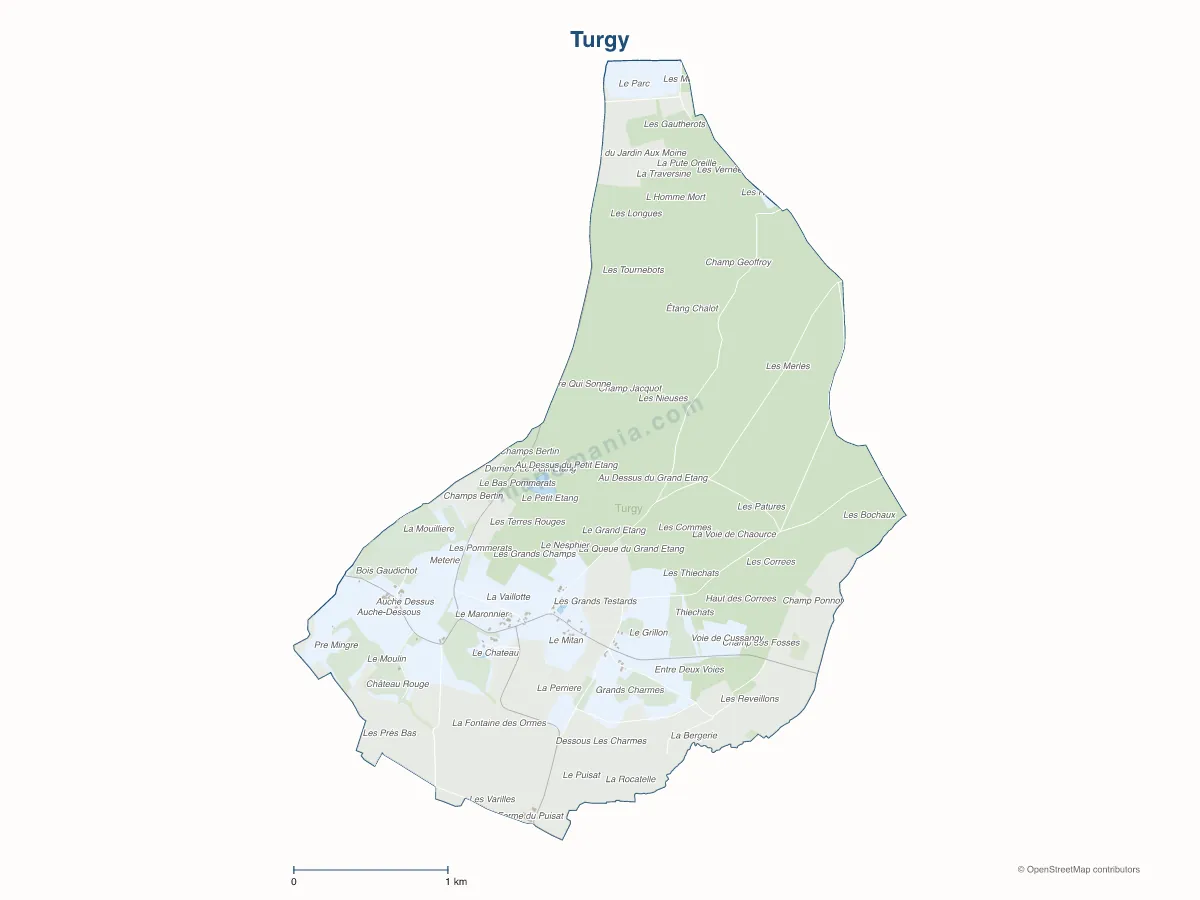Carte de Turgy à personnaliser