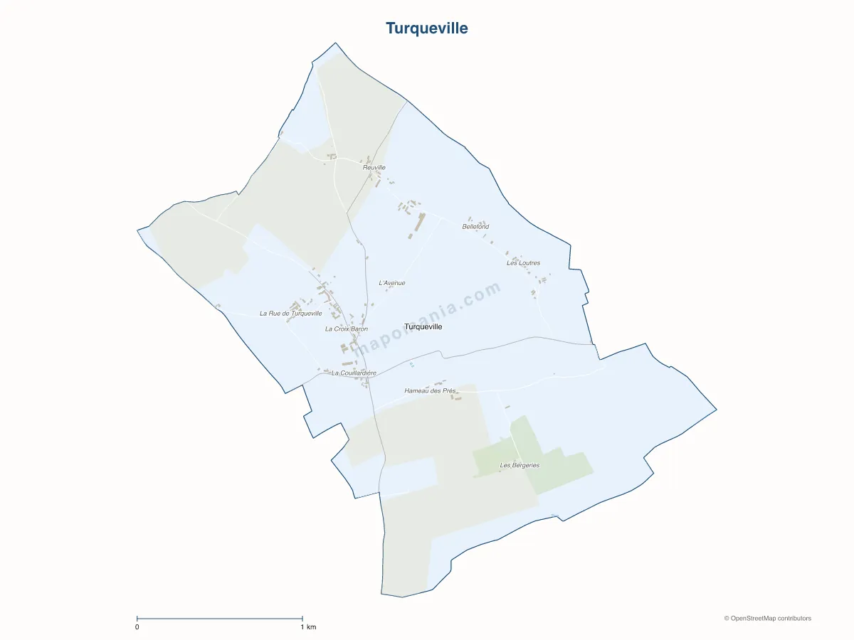 Carte de Turqueville à personnaliser