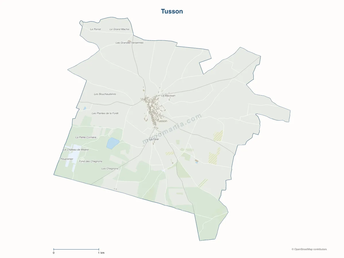 Carte de Tusson à personnaliser