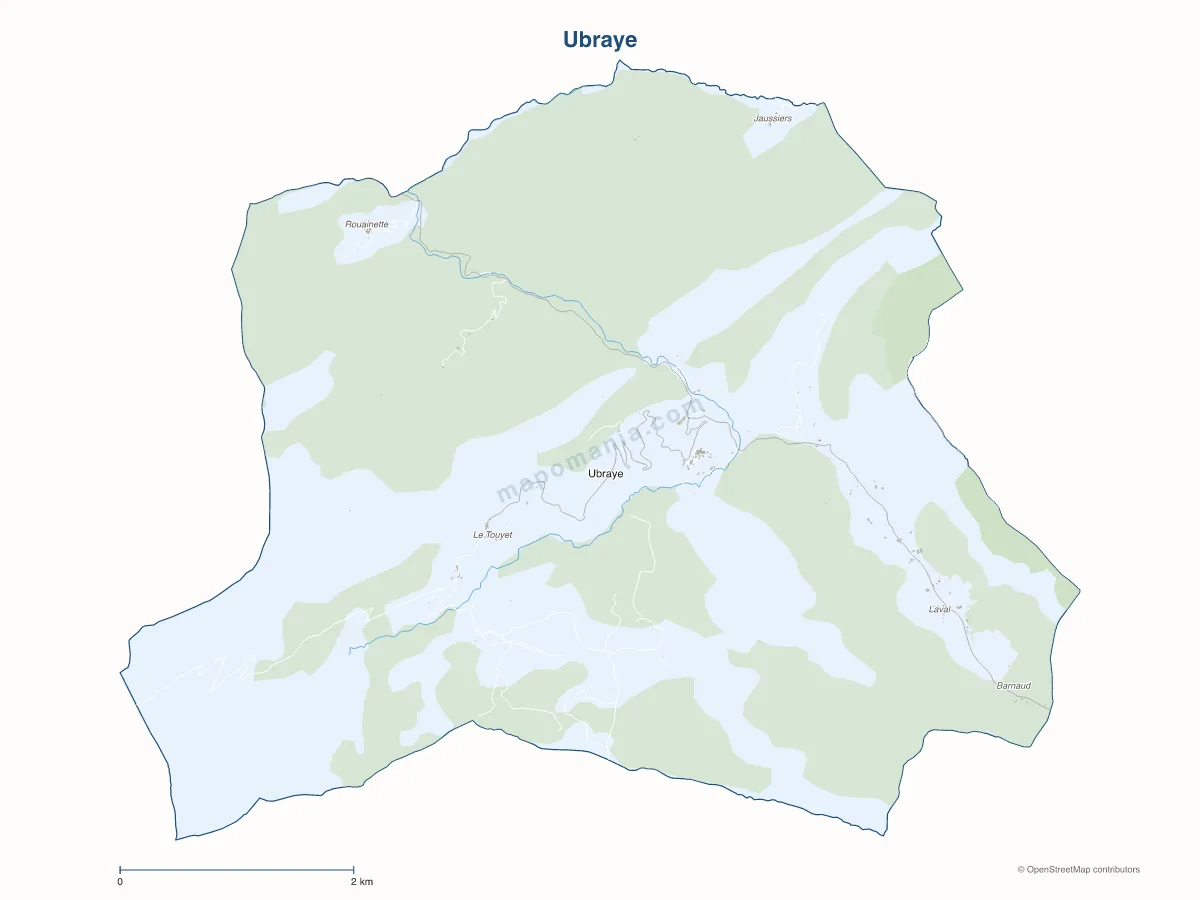 Carte de Ubraye à personnaliser