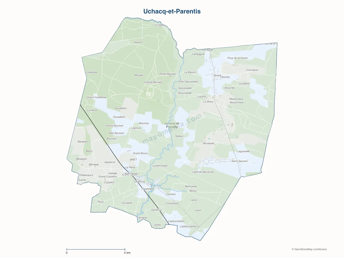 Carte de Uchacq-et-Parentis à personnaliser