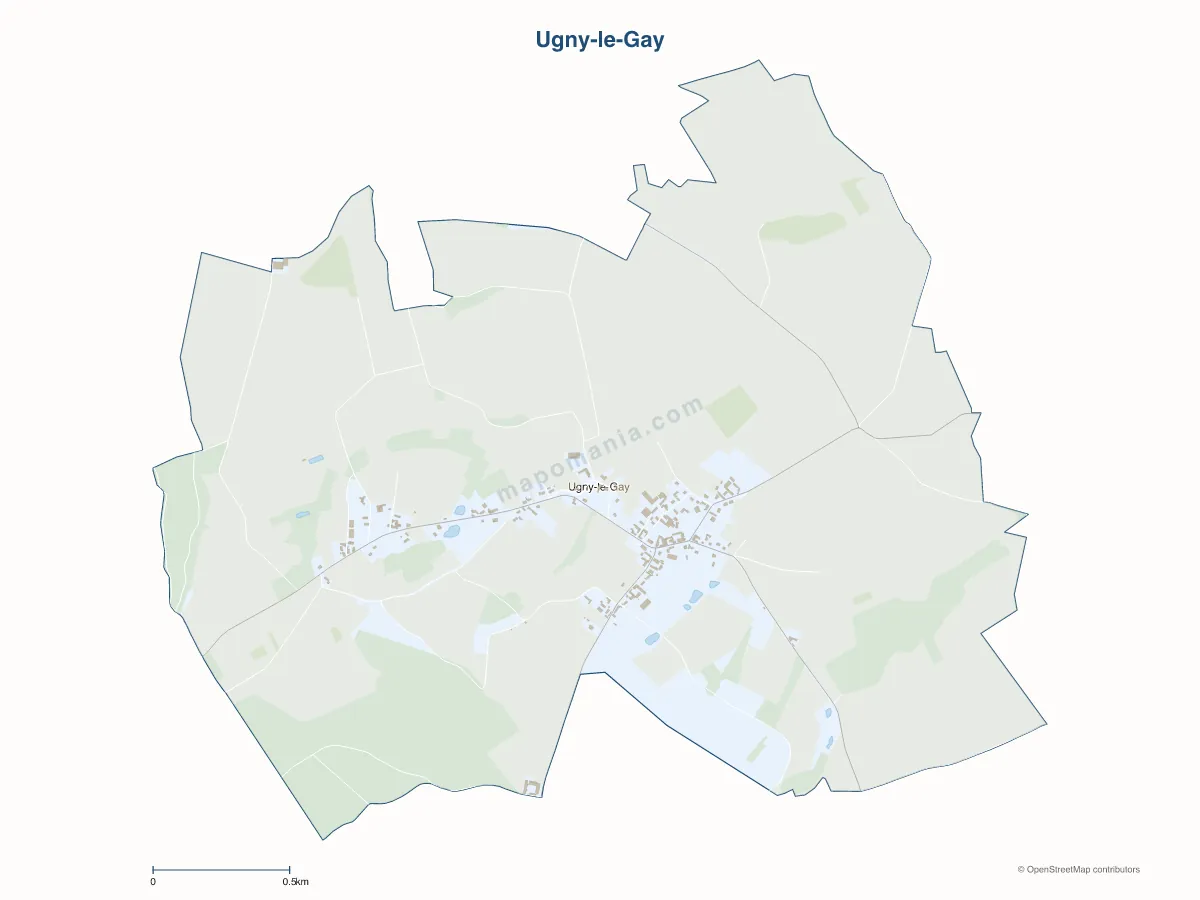 Carte de Ugny-le-Gay à personnaliser