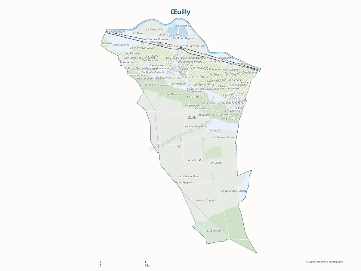 Carte de Œuilly à personnaliser