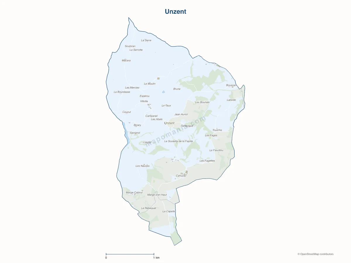 Carte de Unzent à personnaliser