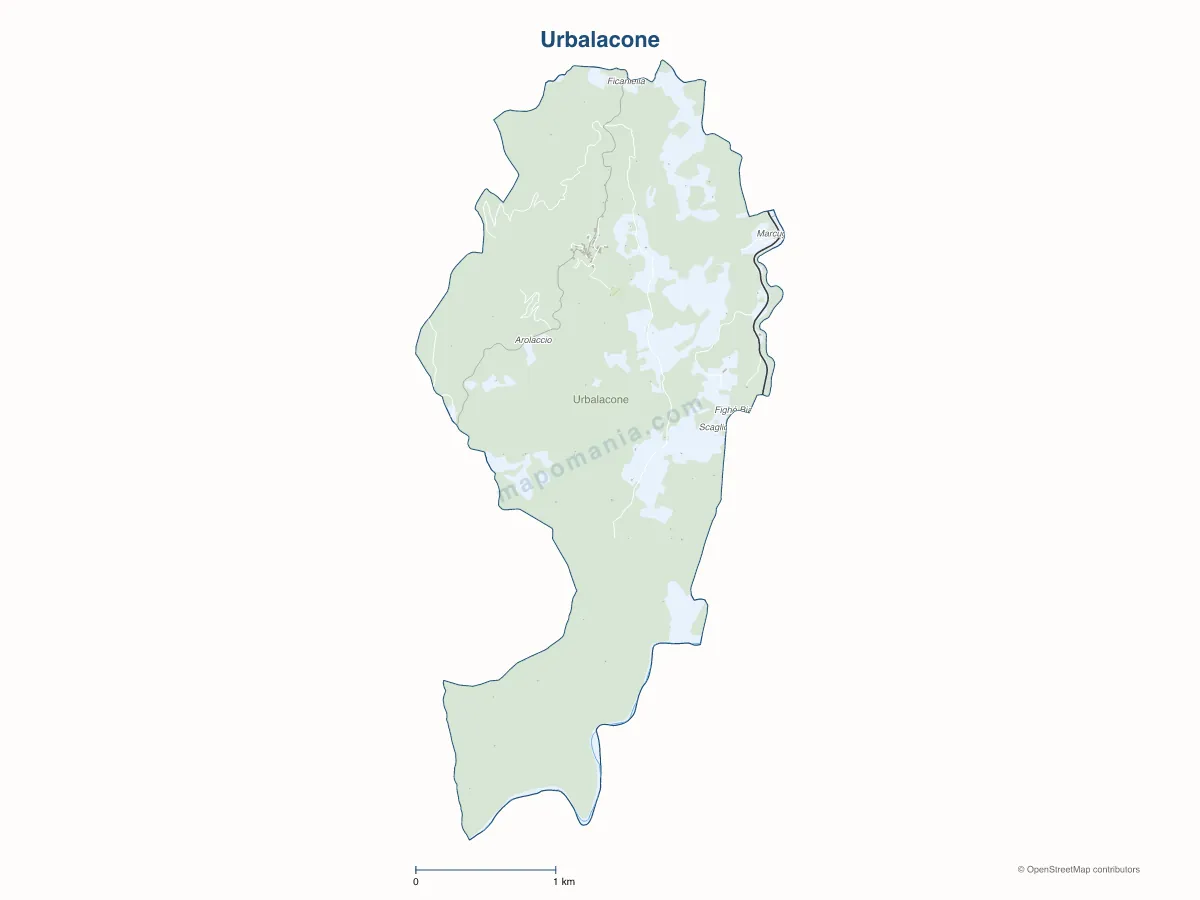 Carte de Urbalacone à personnaliser