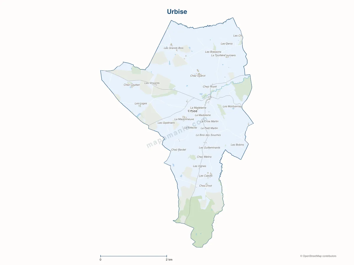 Carte de Urbise à personnaliser