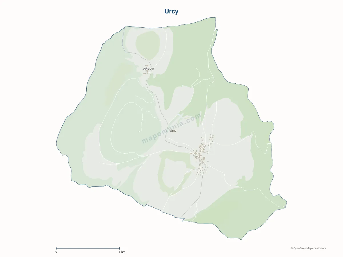 Carte de Urcy à personnaliser