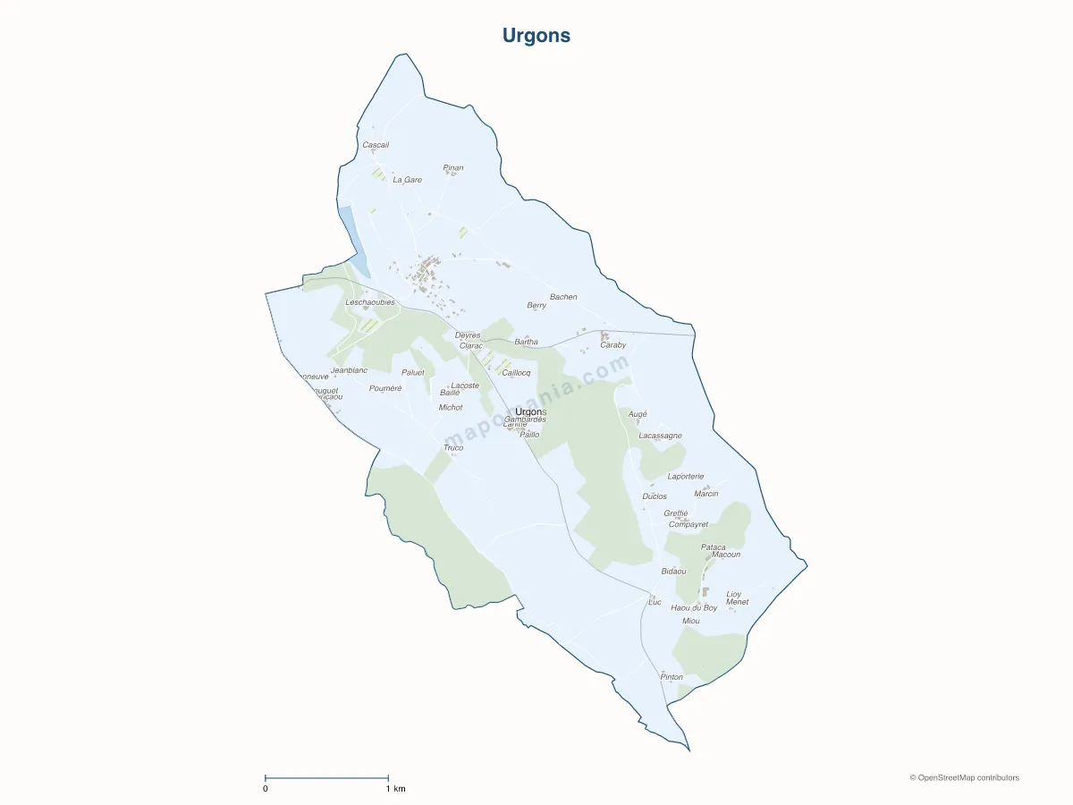 Carte de Urgons à personnaliser