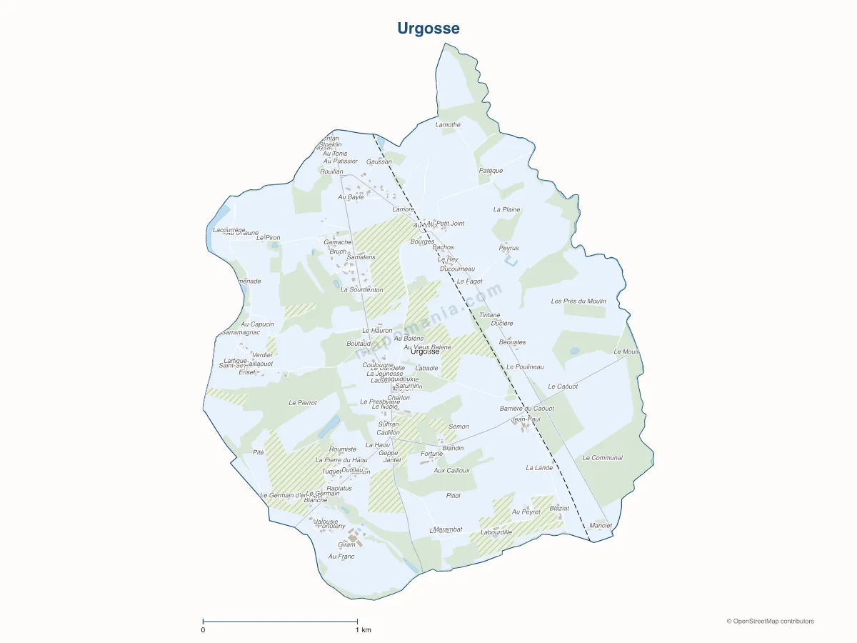 Carte de Urgosse à personnaliser