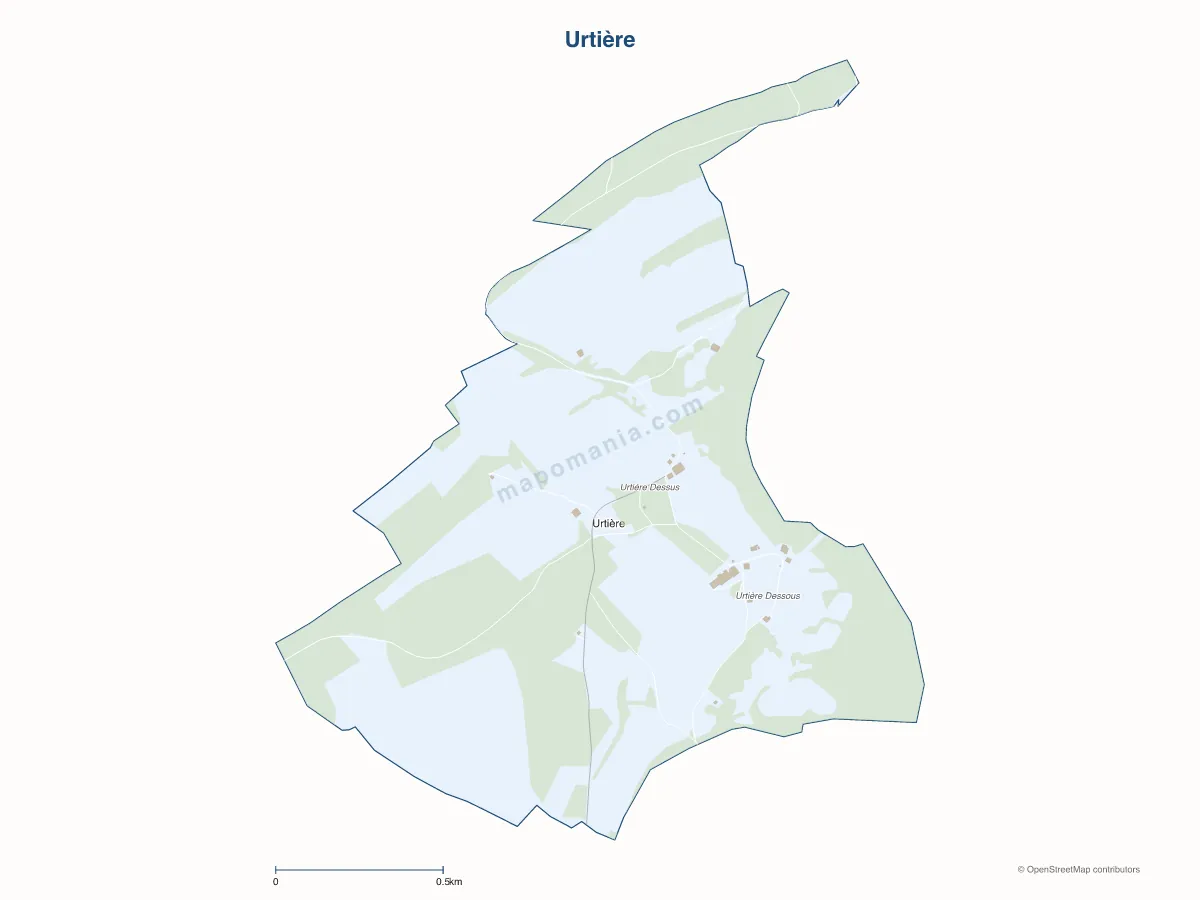 Carte de Urtière à personnaliser