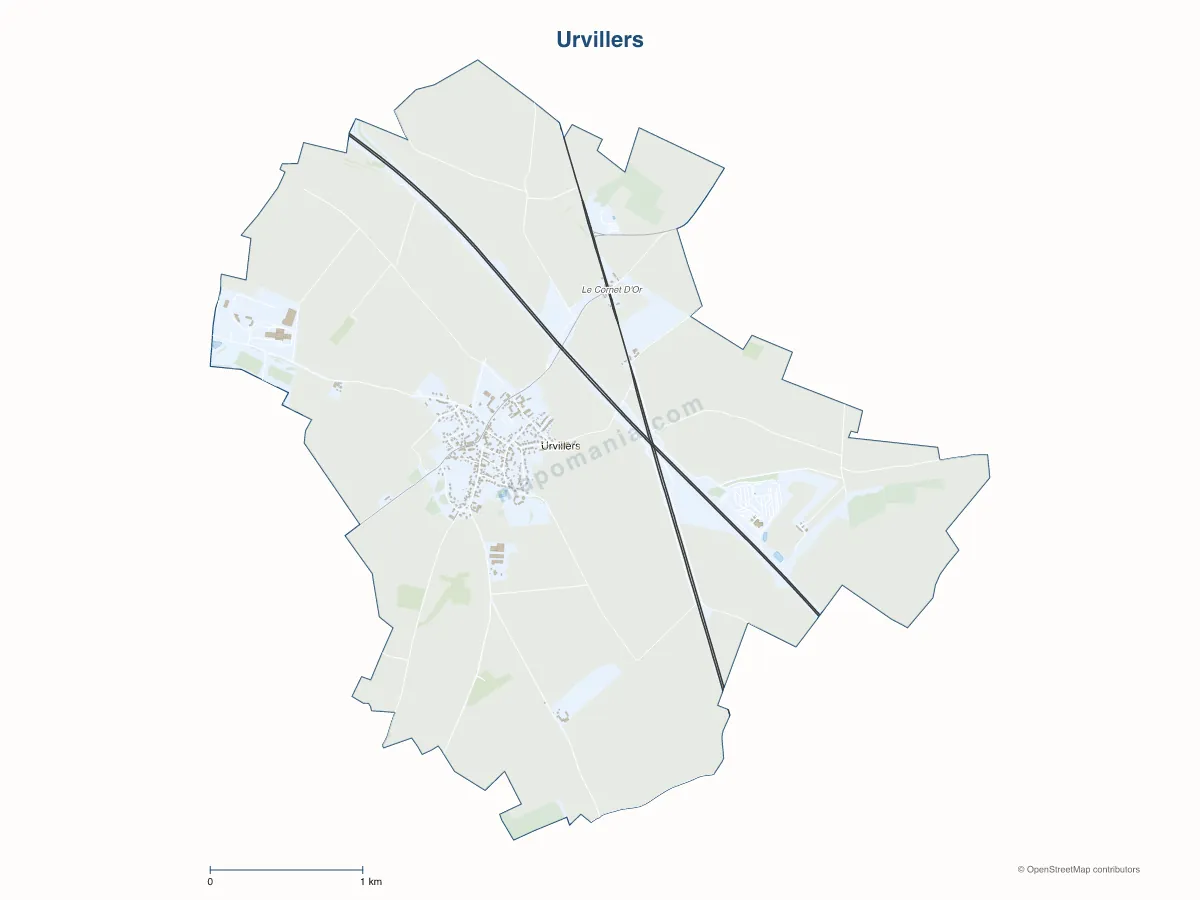 Carte de Urvillers à personnaliser