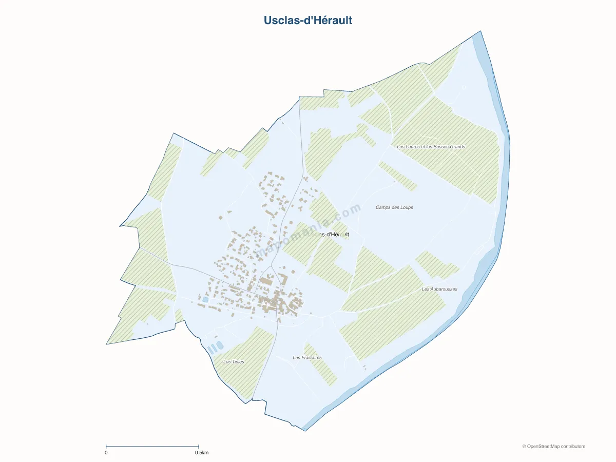 Carte de Usclas-d'Hérault à personnaliser