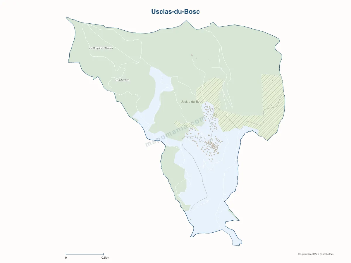 Carte de Usclas-du-Bosc à personnaliser
