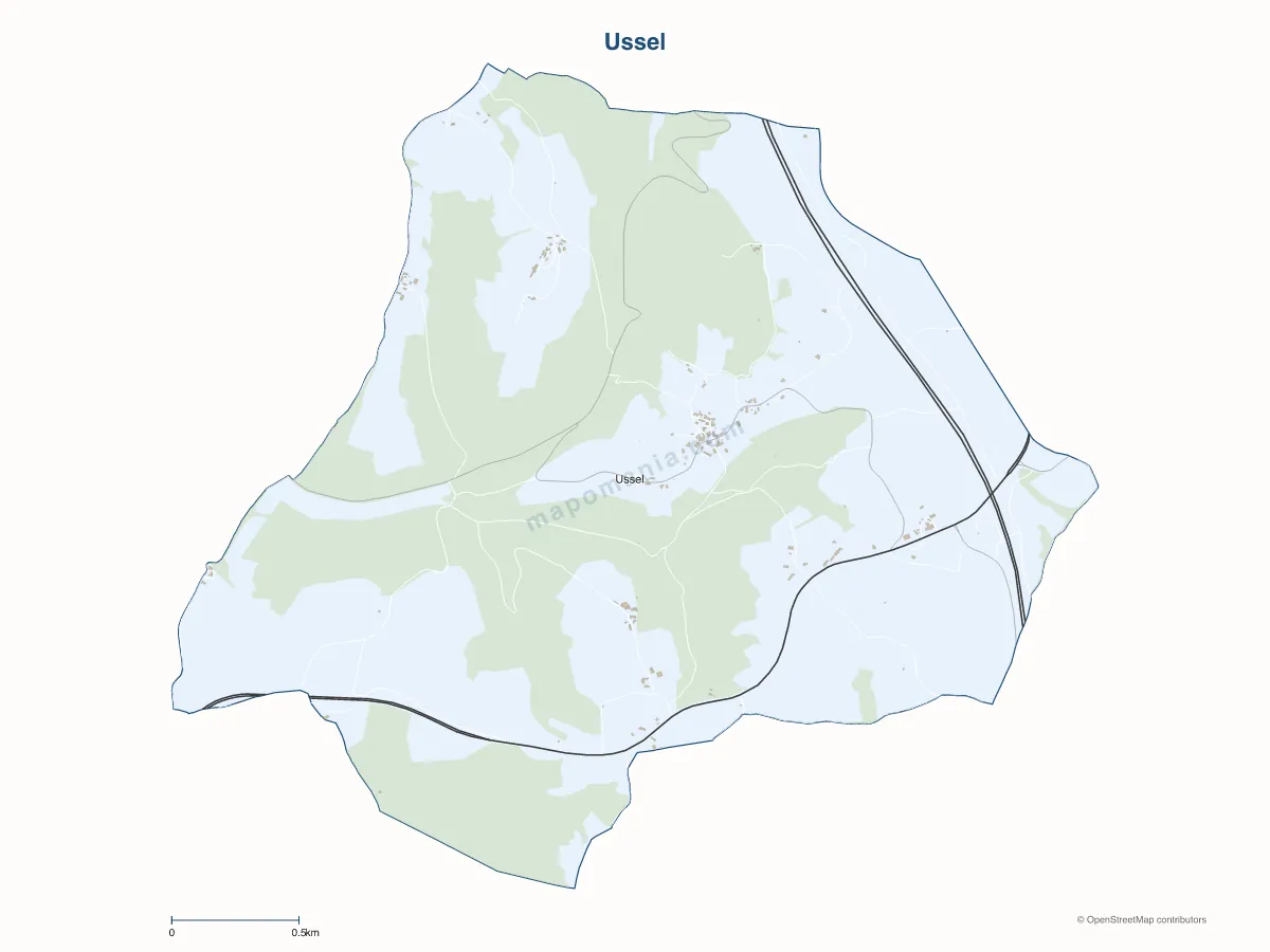 Carte de Ussel à personnaliser