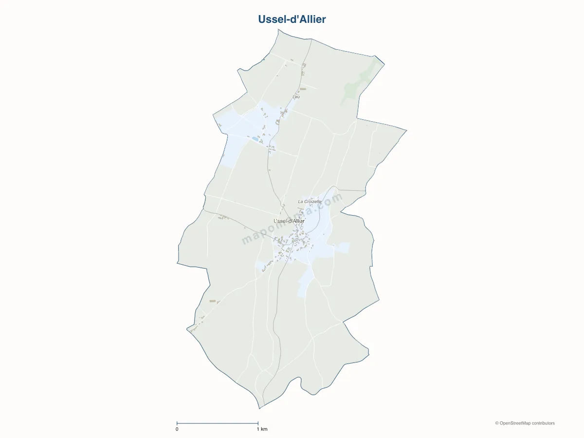 Carte de Ussel-d'Allier à personnaliser