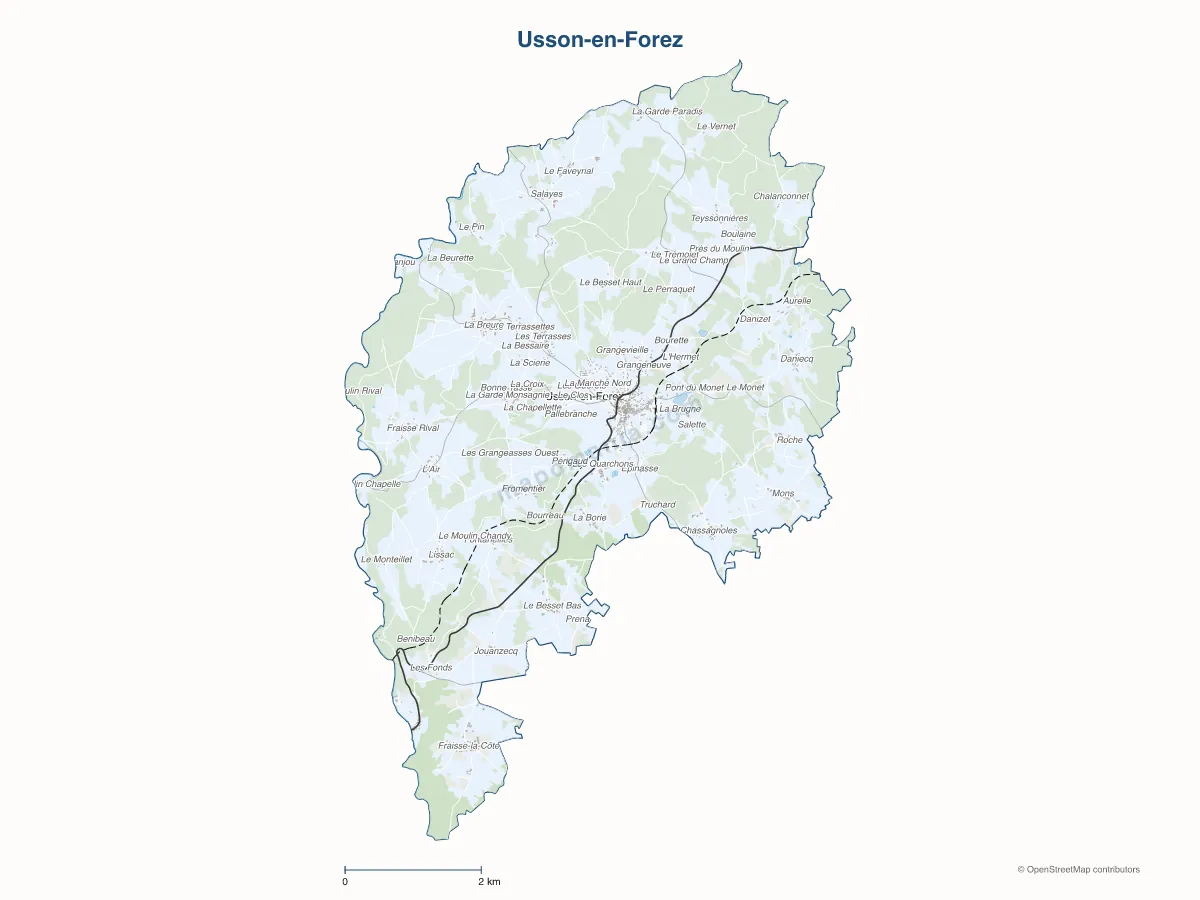 Carte de Usson-en-Forez à personnaliser