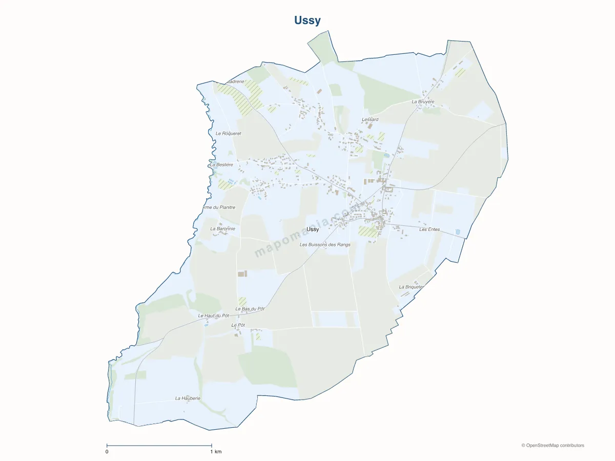 Carte de Ussy à personnaliser