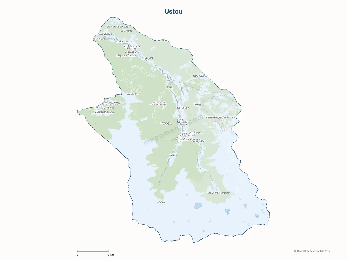 Carte de Ustou à personnaliser