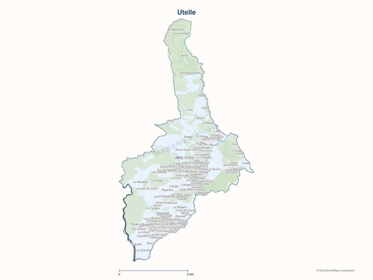 Carte de Utelle à personnaliser