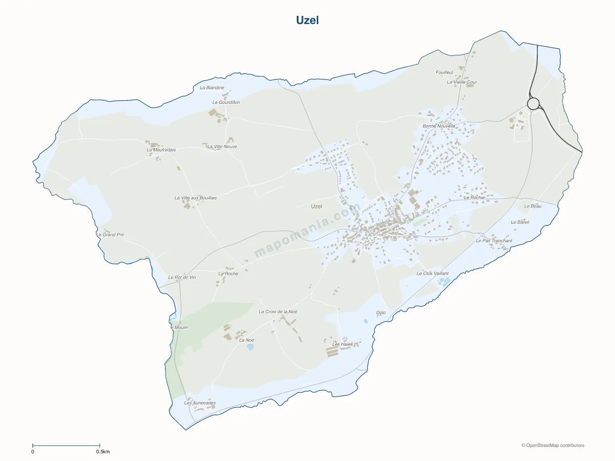 Carte de Uzel à personnaliser