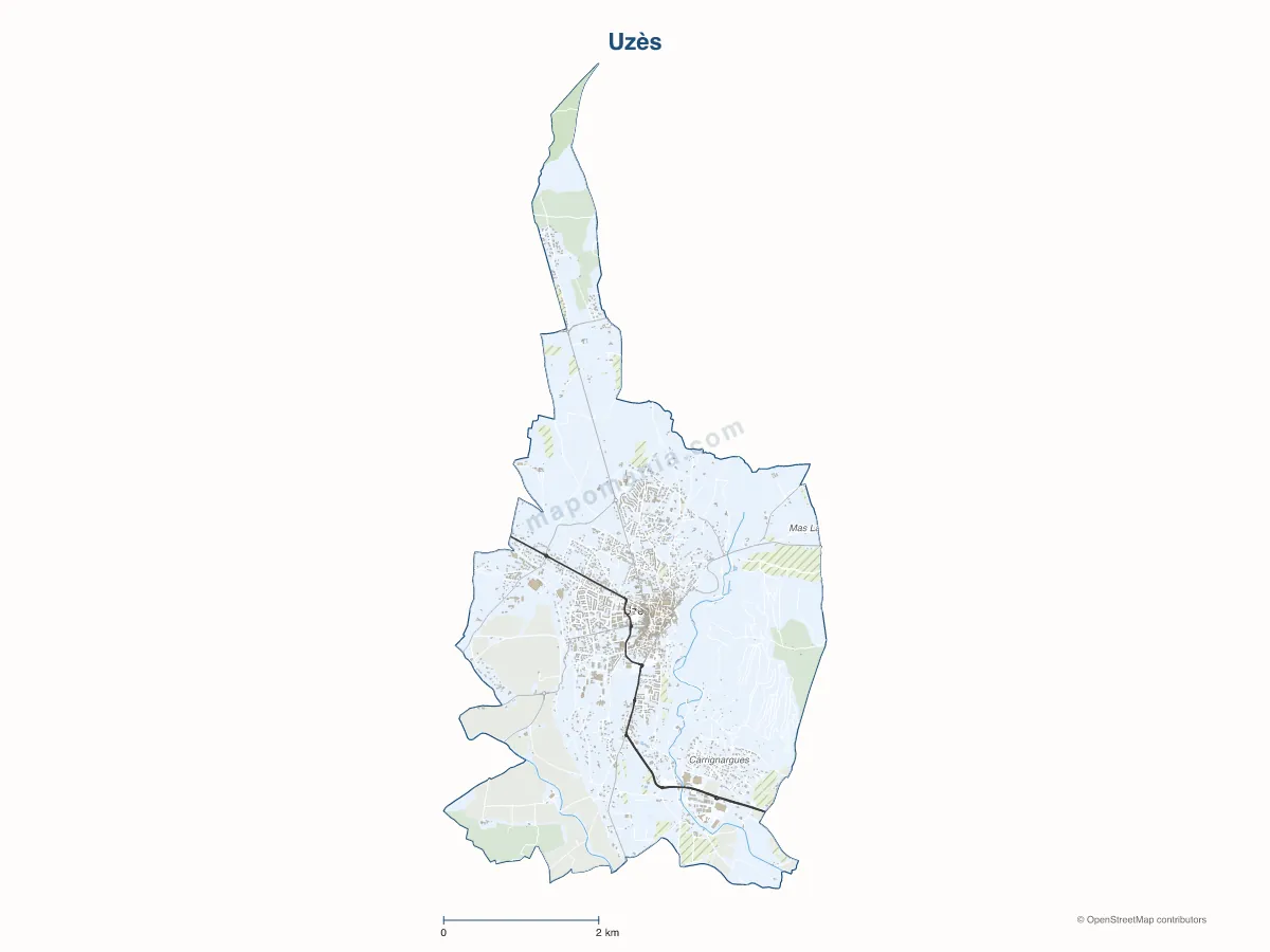 Carte de Uzès à personnaliser
