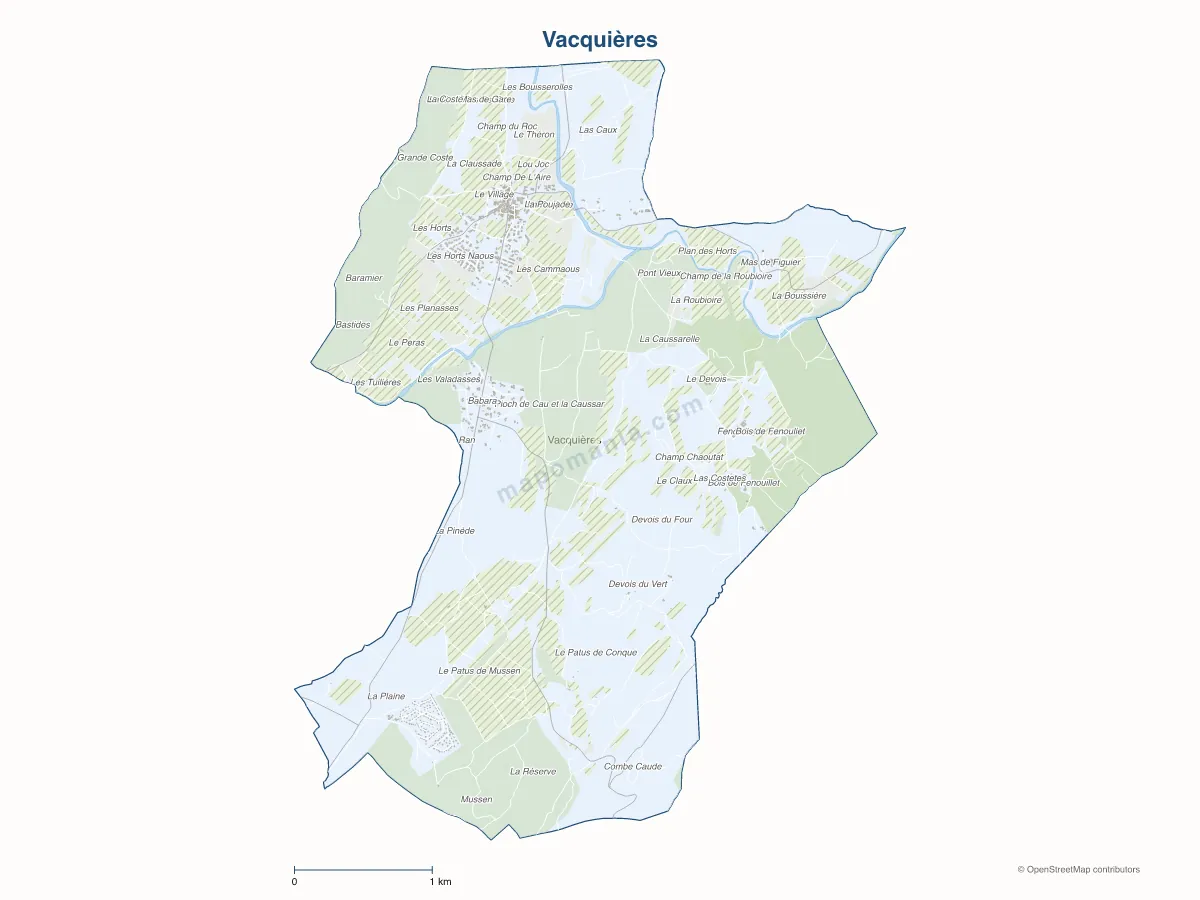 Carte de Vacquières à personnaliser