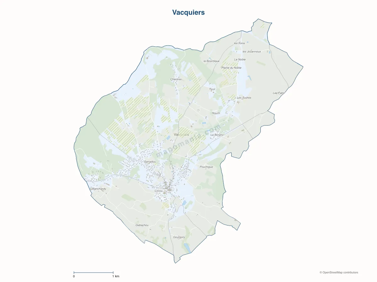 Carte de Vacquiers à personnaliser