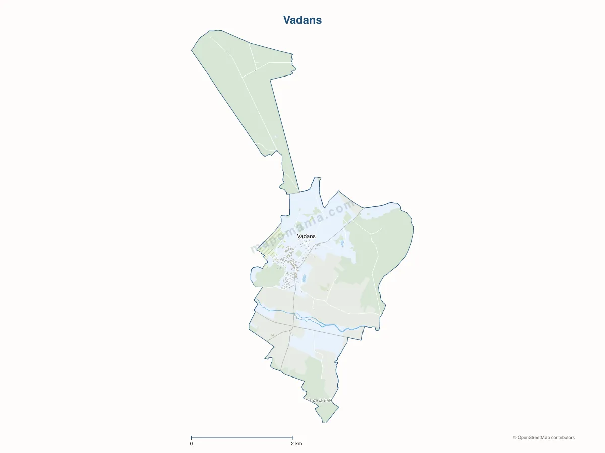 Carte de Vadans à personnaliser