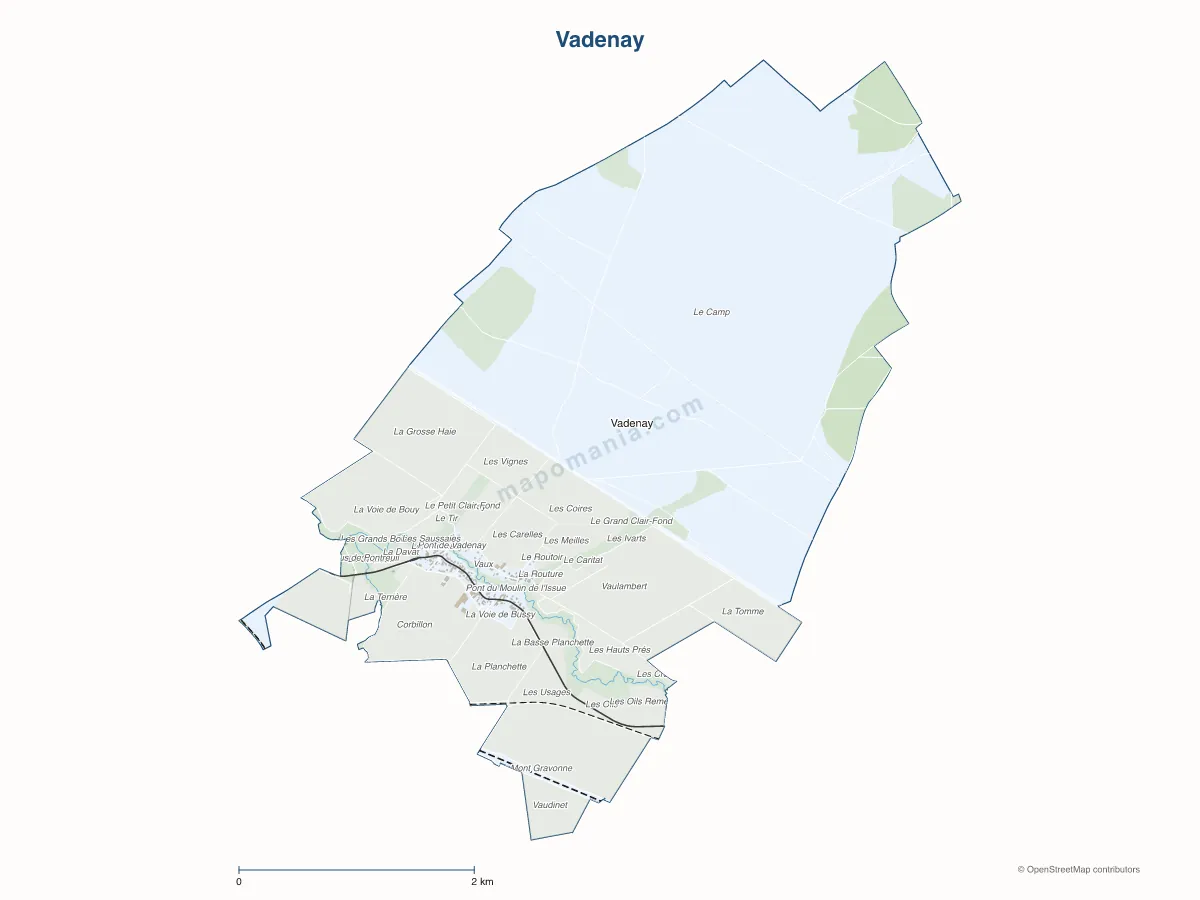 Carte de Vadenay à personnaliser