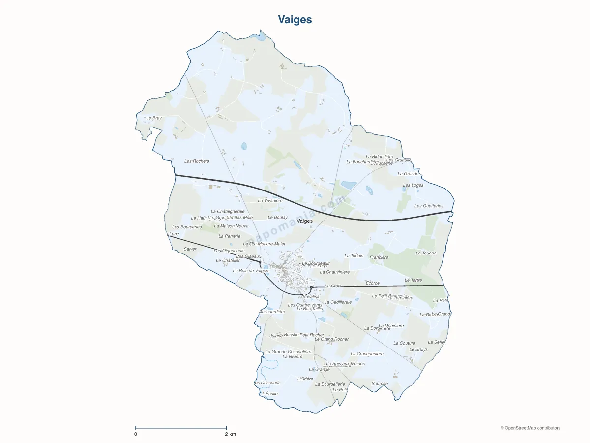 Carte de Vaiges à personnaliser