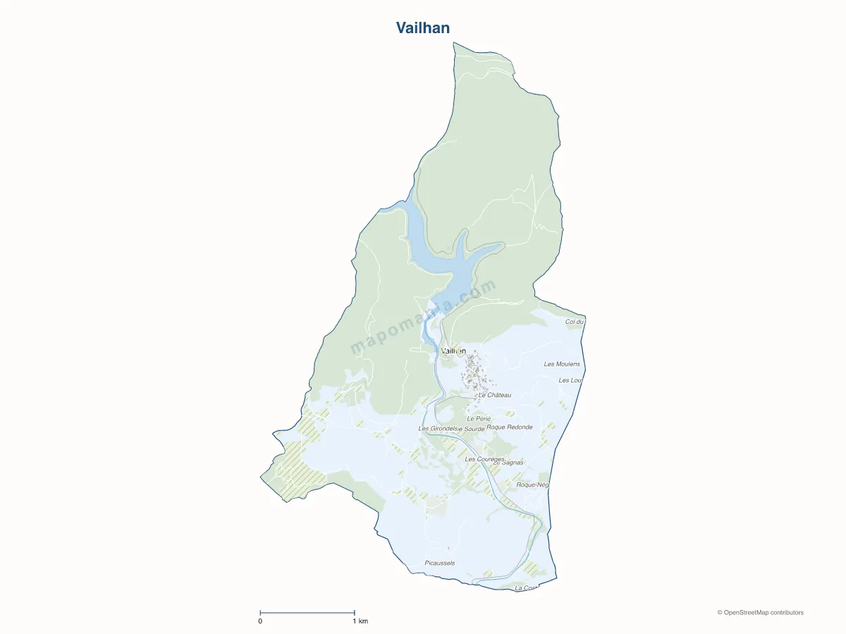 Carte de Vailhan à personnaliser