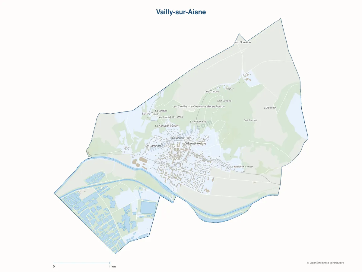 Carte de Vailly-sur-Aisne à personnaliser
