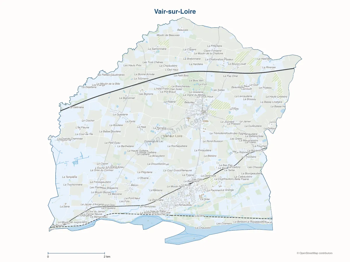 Carte de Vair-sur-Loire à personnaliser