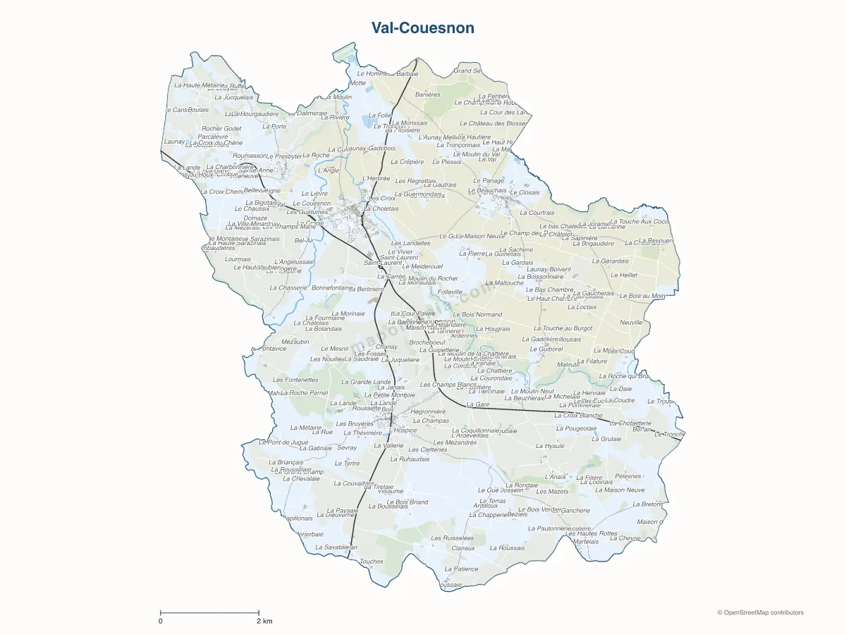 Carte de Val-Couesnon à personnaliser