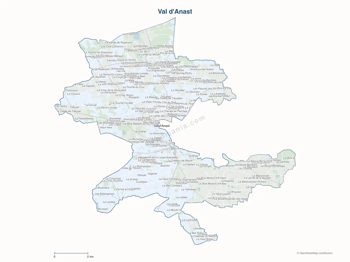Carte de Val d'Anast à personnaliser