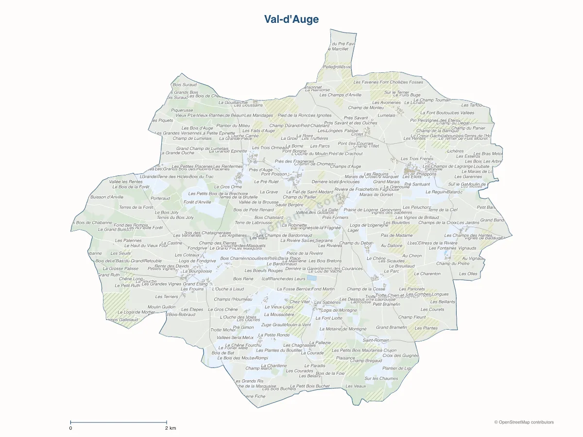 Carte de Val-d'Auge à personnaliser