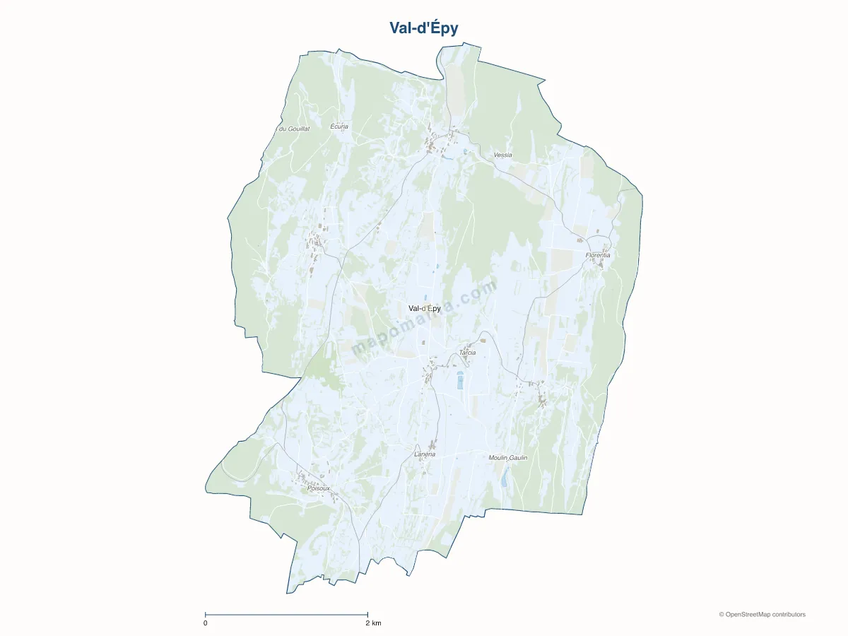 Carte de Val-d'Épy à personnaliser