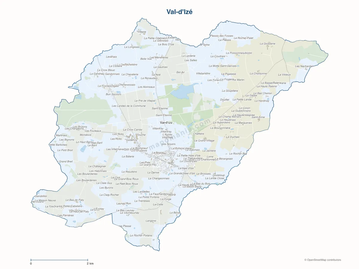 Carte de Val-d'Izé à personnaliser