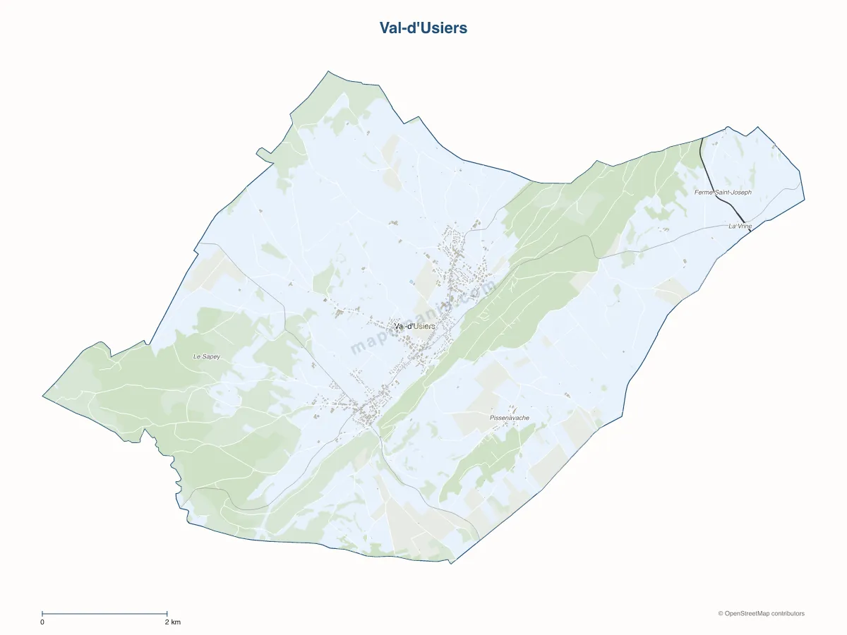 Carte de Val-d'Usiers à personnaliser