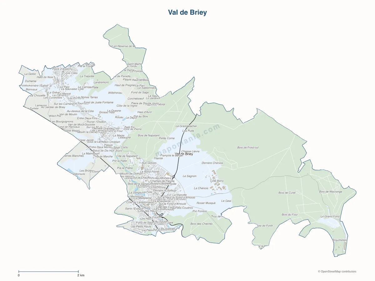 Carte de Val de Briey à personnaliser