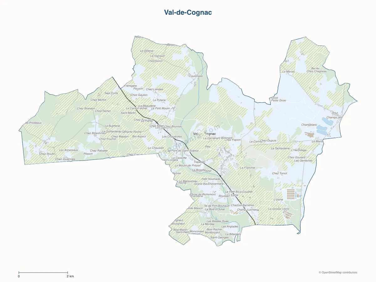 Carte de Val-de-Cognac à personnaliser