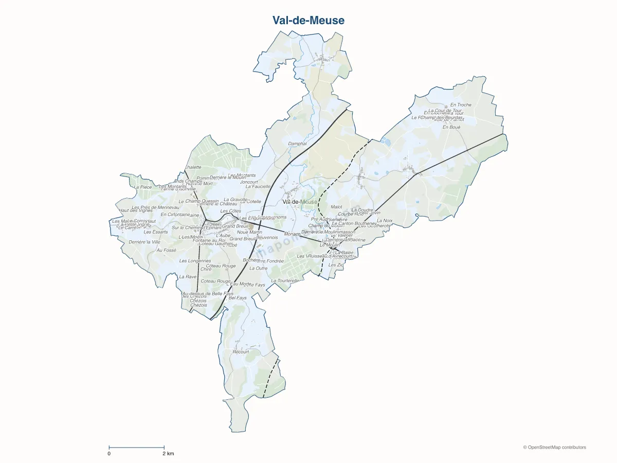 Carte de Val-de-Meuse à personnaliser