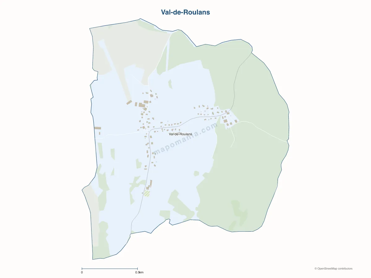 Carte de Val-de-Roulans à personnaliser