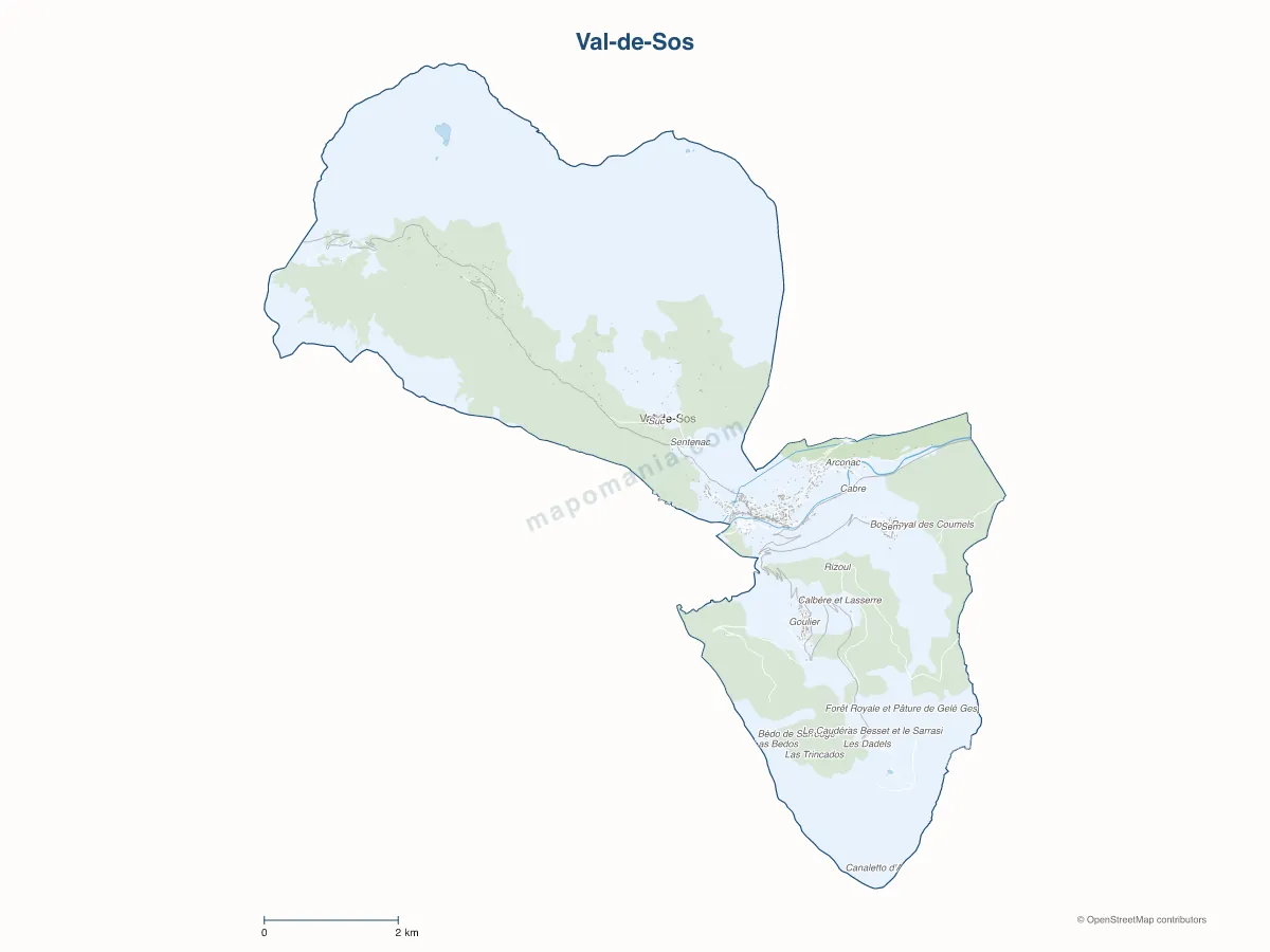 Carte de Val-de-Sos à personnaliser