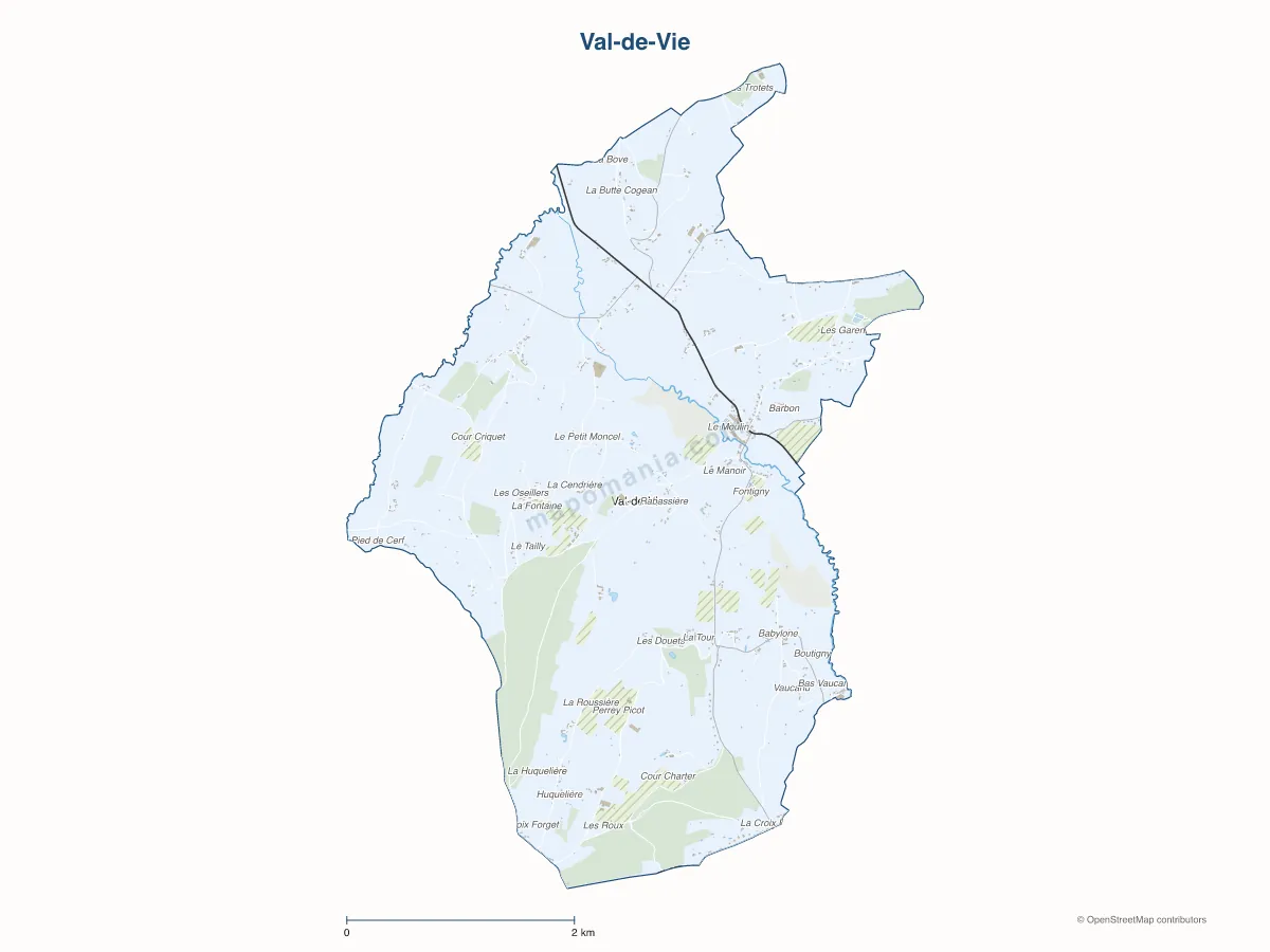 Carte de Val-de-Vie à personnaliser