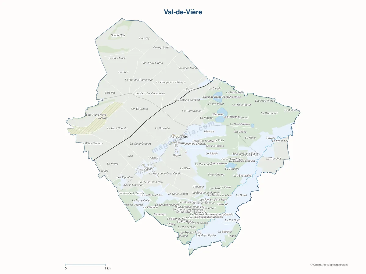 Carte de Val-de-Vière à personnaliser