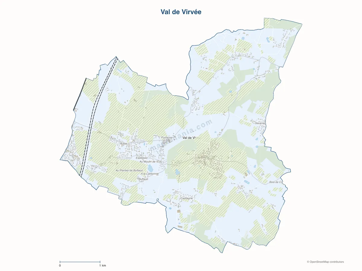 Carte de Val de Virvée à personnaliser