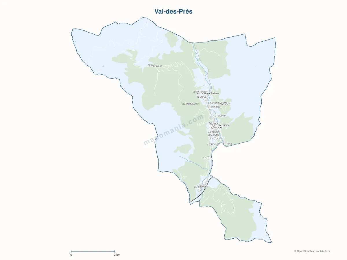 Carte de Val-des-Prés à personnaliser